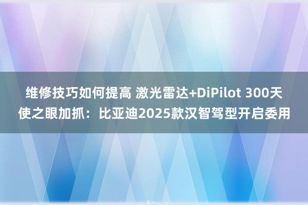 维修技巧如何提高 激光雷达+DiPilot 300天使之眼加抓：比亚迪2025款汉智驾型开启委用