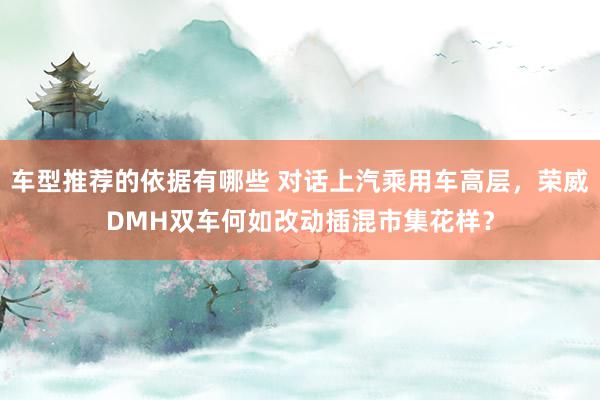 车型推荐的依据有哪些 对话上汽乘用车高层，荣威DMH双车何如改动插混市集花样？