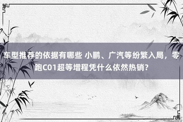 车型推荐的依据有哪些 小鹏、广汽等纷繁入局，零跑C01超等增程凭什么依然热销？