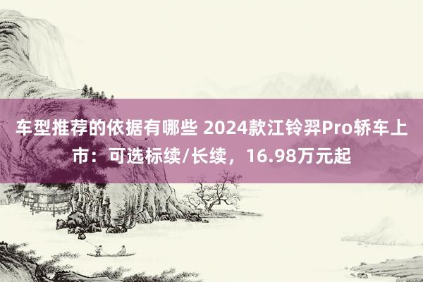 车型推荐的依据有哪些 2024款江铃羿Pro轿车上市：可选标续/长续，16.98万元起