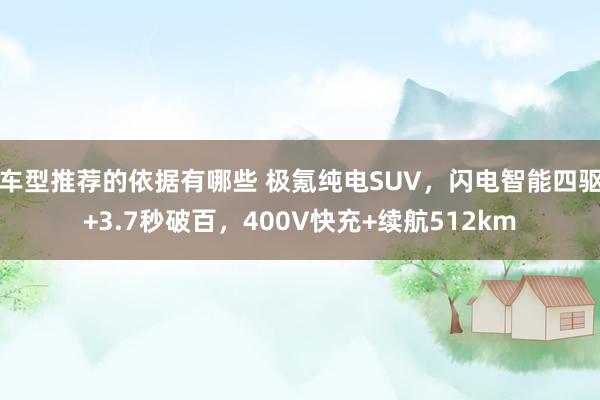 车型推荐的依据有哪些 极氪纯电SUV，闪电智能四驱+3.7秒破百，400V快充+续航512km