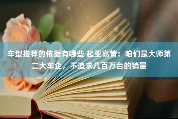 车型推荐的依据有哪些 起亚高管：咱们是大师第二大车企，不追求几百万台的销量