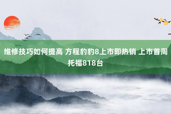 维修技巧如何提高 方程豹豹8上市即热销 上市首周托福818台