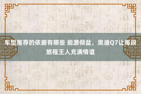 车型推荐的依据有哪些 能源倾盆，奥迪Q7让每段旅程王人充满情谊