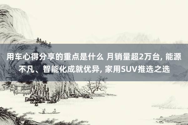 用车心得分享的重点是什么 月销量超2万台, 能源不凡、智能化成就优异, 家用SUV推选之选