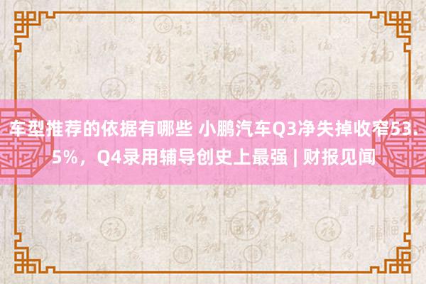 车型推荐的依据有哪些 小鹏汽车Q3净失掉收窄53.5%，Q4录用辅导创史上最强 | 财报见闻