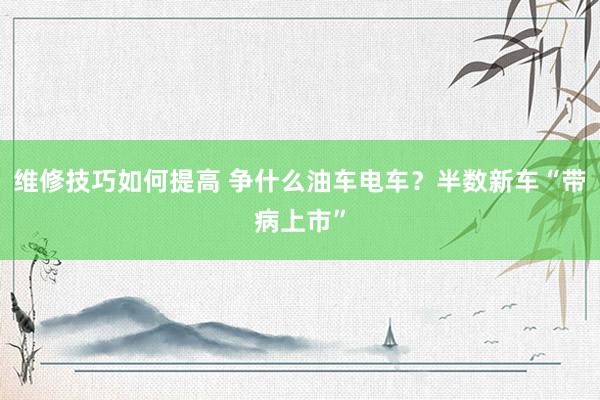 维修技巧如何提高 争什么油车电车？半数新车“带病上市”