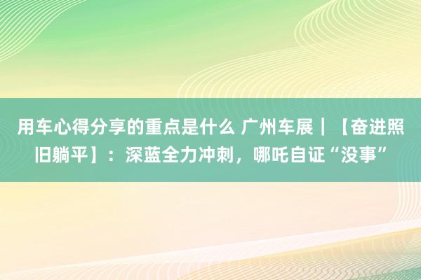 用车心得分享的重点是什么 广州车展｜【奋进照旧躺平】：深蓝全力冲刺，哪吒自证“没事”