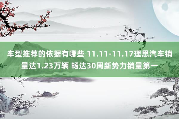 车型推荐的依据有哪些 11.11-11.17理思汽车销量达1.23万辆 畅达30周新势力销量第一