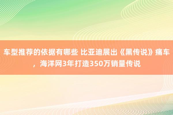 车型推荐的依据有哪些 比亚迪展出《黑传说》痛车，海洋网3年打造350万销量传说